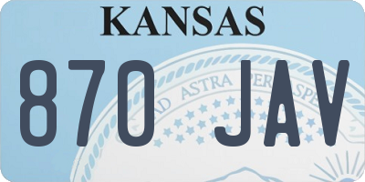 KS license plate 870JAV