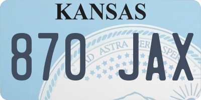 KS license plate 870JAX
