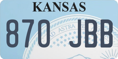 KS license plate 870JBB