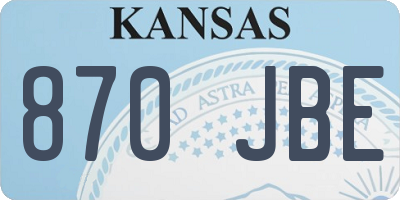 KS license plate 870JBE