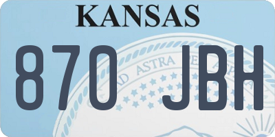 KS license plate 870JBH