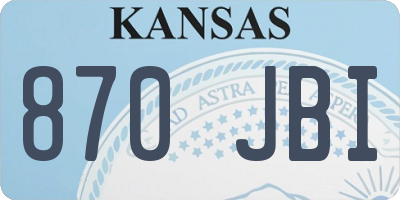 KS license plate 870JBI