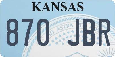 KS license plate 870JBR