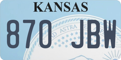 KS license plate 870JBW