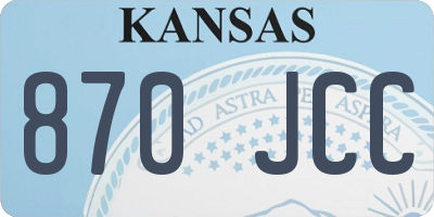 KS license plate 870JCC