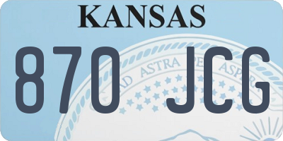 KS license plate 870JCG
