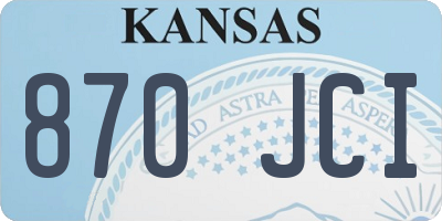 KS license plate 870JCI