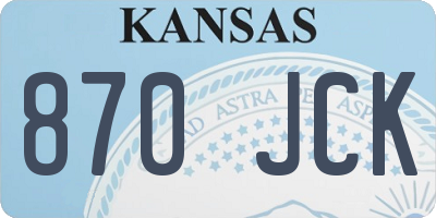KS license plate 870JCK
