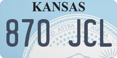 KS license plate 870JCL
