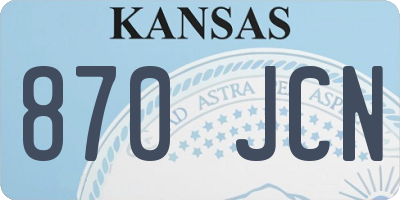 KS license plate 870JCN