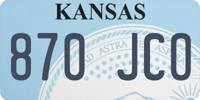 KS license plate 870JCO