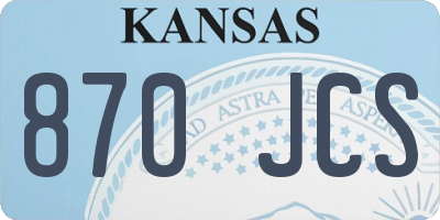 KS license plate 870JCS