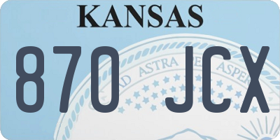 KS license plate 870JCX