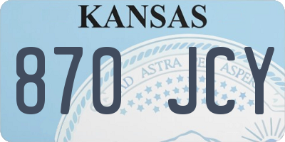 KS license plate 870JCY