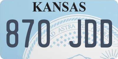KS license plate 870JDD