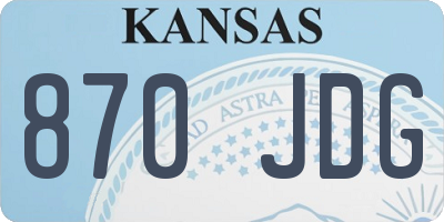 KS license plate 870JDG