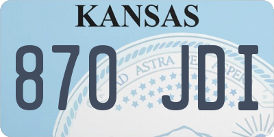 KS license plate 870JDI