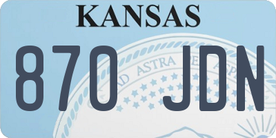 KS license plate 870JDN