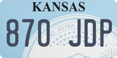 KS license plate 870JDP