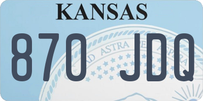 KS license plate 870JDQ