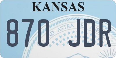 KS license plate 870JDR