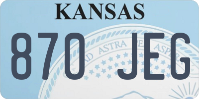 KS license plate 870JEG