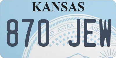 KS license plate 870JEW