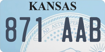 KS license plate 871AAB