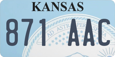 KS license plate 871AAC