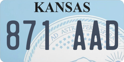 KS license plate 871AAD