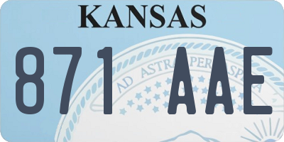 KS license plate 871AAE