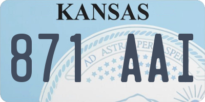 KS license plate 871AAI