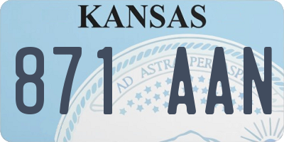 KS license plate 871AAN