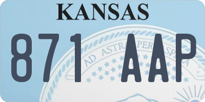 KS license plate 871AAP