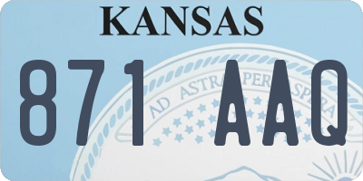 KS license plate 871AAQ