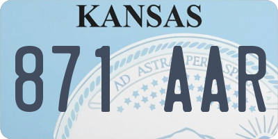 KS license plate 871AAR