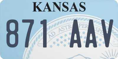 KS license plate 871AAV