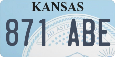 KS license plate 871ABE
