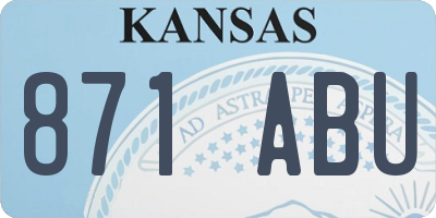 KS license plate 871ABU