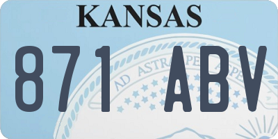 KS license plate 871ABV