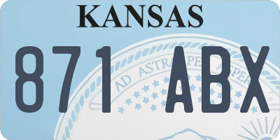KS license plate 871ABX