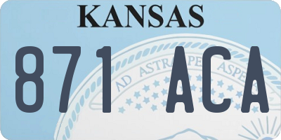 KS license plate 871ACA