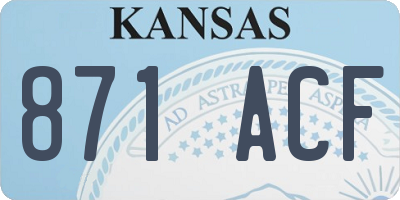 KS license plate 871ACF