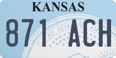 KS license plate 871ACH