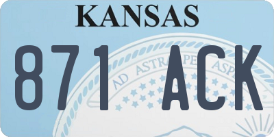 KS license plate 871ACK