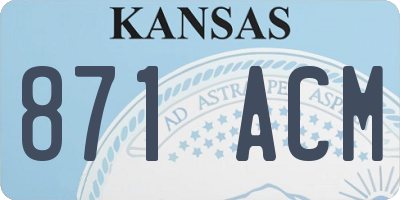 KS license plate 871ACM