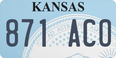 KS license plate 871ACO