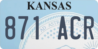 KS license plate 871ACR