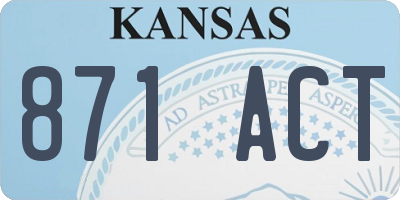 KS license plate 871ACT
