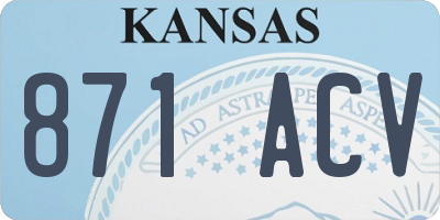 KS license plate 871ACV